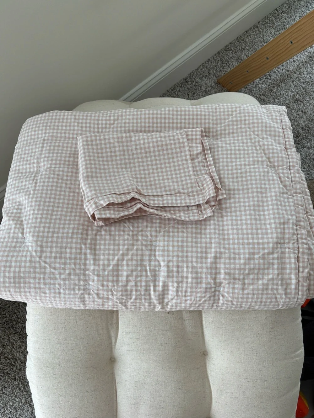 Company store ditsy gingham toddler comforter set